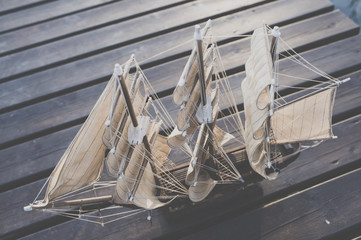 wood galleon model