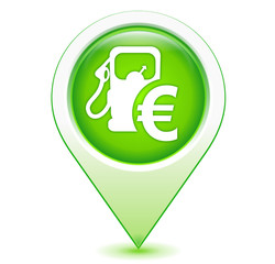prix des carburants sur marqueur géolocalisation vert