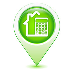 simulateur crédit immobilier sur marqueur géolocalisation vert