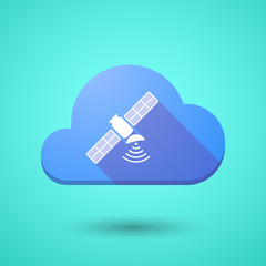 Cloud icon with a satellite