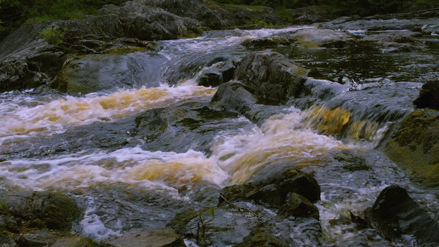 View on rapids of raging river