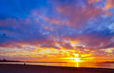 colorful sky over Alghero at dusk
