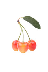Cherries with leaves