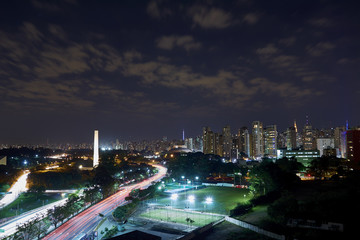 Sao Paulo city at night, Brazil