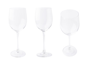 Empty wine glass isolated