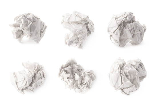 Crumpled Ball Of White Wrapping Paper