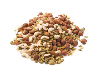 Pile of multiple nuts and seeds
