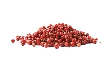 Pile of red pepper seeds isolated