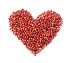 Obraz na płótnie Canvas Heart shape made of pepper seeds