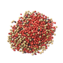 Pile of multiple pepper seeds isolated
