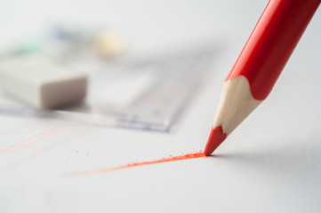 Red pencil.