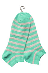 Cotton socks isolated on white background