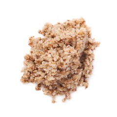 Pile of cooked buckwheat seeds isolated