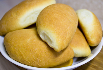 hot pies on the plate,Russian 