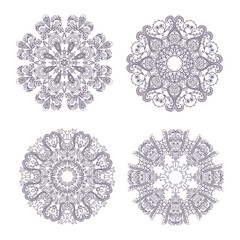 Set of round decorative elements. 