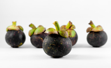 Mangosteen on white background