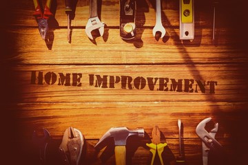 Home improvement against desk with tools