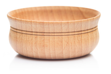 Small wooden plate isolated on white background