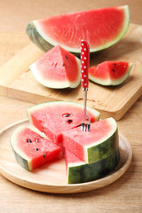 fresh watermelon on wooden background