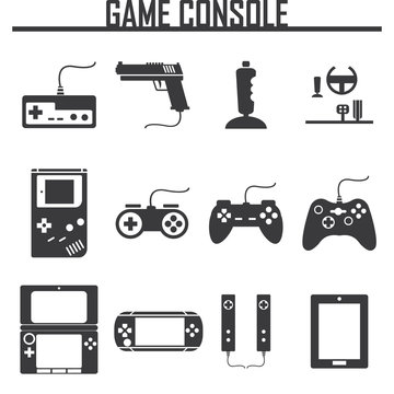Game console icons set