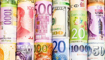 Colorful of Money Roll