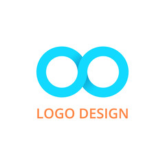 Vector illustration infinity logo with shadows