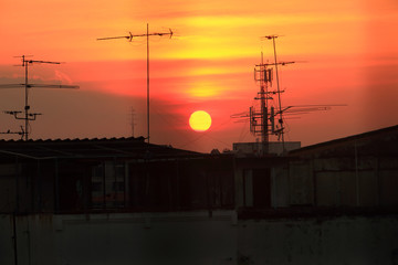 Sunset and Antenna