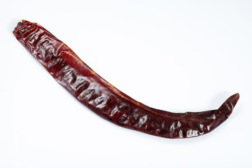 Chilli red dried pepper isolated on white background