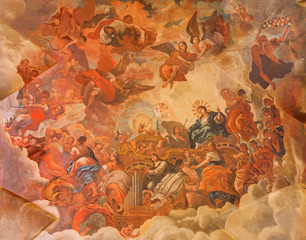 Granada - The ceiling fresco in Basilica San Juan de Dios
