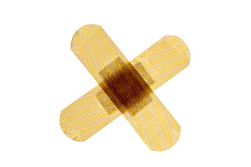 Patch in cross shape, isolated on white background