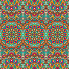 Ethnic floral seamless pattern