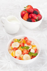 bowl of fresh fruit salad, close-up
