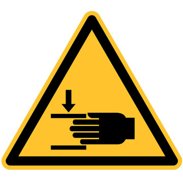 Warnschild Warnung vor Handverletzungen nach DIN 7010 / ASR 1.3 W024