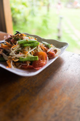 spicy papaya salad with salted crab