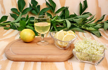 Fresh lemonade with elderberry flowers