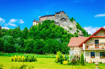 Orava castle and surrounding buildings, Slovakia