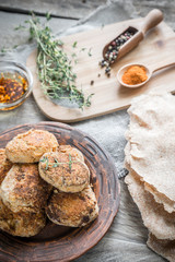 Falafel with wholewheat tortillas