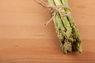 Tied fresh raw asparagus
