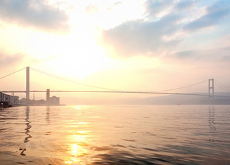 Fototapeta na wymiar Bosphorus Bridge at dawn