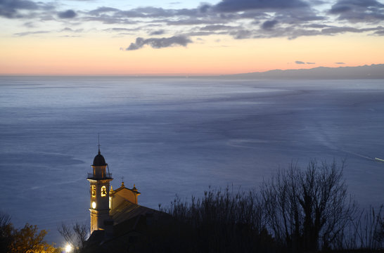 Tower bell at twilight