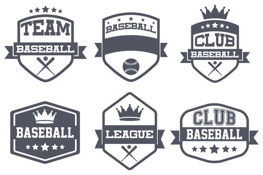 Set of Vintage Baseball Club Badge and Label