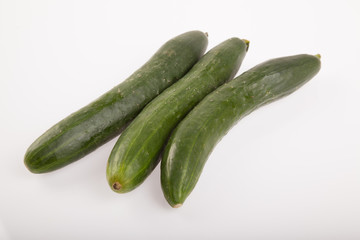 cucumbers on white background