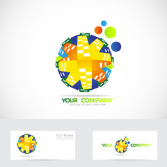 Colored globe logo abstract