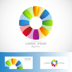 Obraz premium Circle flower colored logo