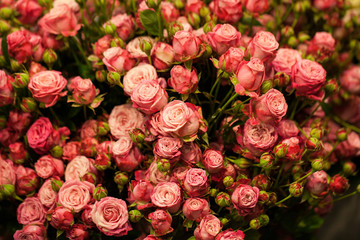 Beautiful bouquet of pink roses