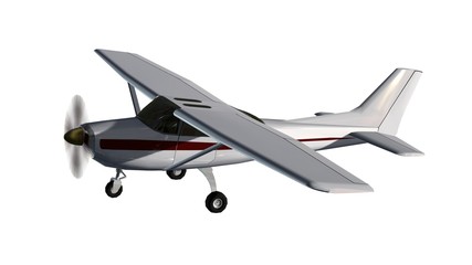 most popular light aircraft isolated on white background