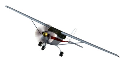 most popular light aircraft isolated on white background