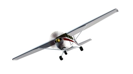 most popular light aircraft isolated on white background