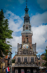 Fototapeta premium Historische Altstadt in Alkmaar Nordholland Niederlande