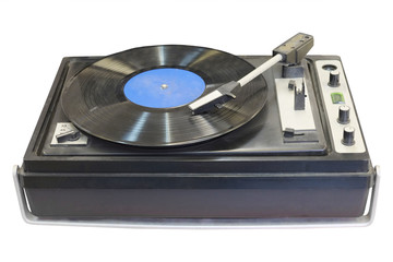 The image of a vintage record player